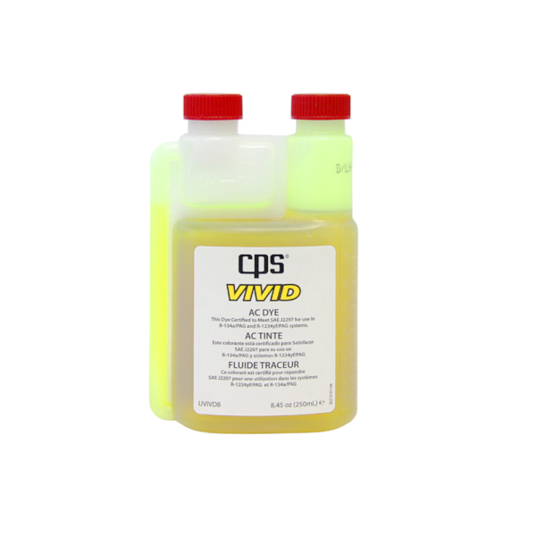หลอดVivid A/C Dye Bottle (8 ออนซ์/240มล.), CPS-UVIVD8, A/C, อุปกรณ์ค้นหารอยรั่ว, สารเรืองแสง, น้ำยาUV 8 ออนซ์, น้ำยา UV สำหรับงานแอร์, Vivid A/C Dye Bottle, CPS
