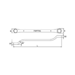 ประแจแหวน, ประแจ, TOPTUL, TOP-AAEH, DOUBLE RING WRENCH 45°