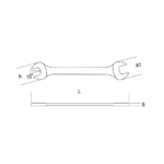 55 #6X8 ประแจปากตาย, ประแจปากตาย 6X8มม., ประแจปากตาย, ประแจ, ปากตาย, BETA, BET-000550015, 55 6x8 DOUBLE OPEN END WRENCH