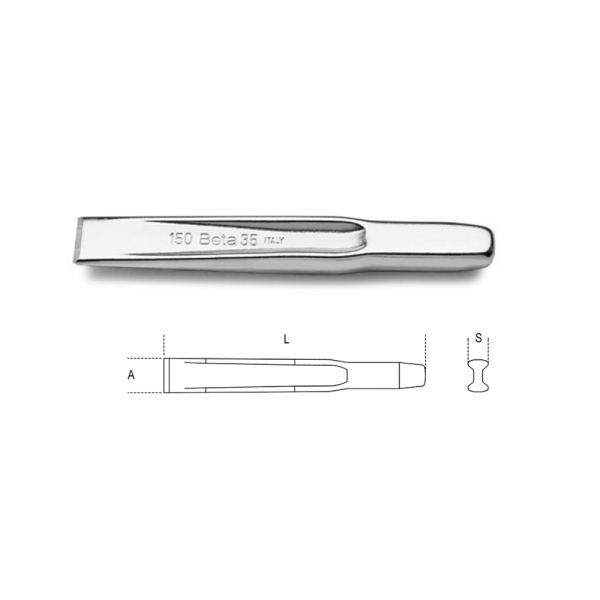 35 #100 สกัดปากแบน, เหล็กสกัดปากแบน, เหล็กสกัดแบน, สกัดปูน, BETA, BET-000350001, FLAT CHISELS, FLAT CHISELS RIBBED TYPE