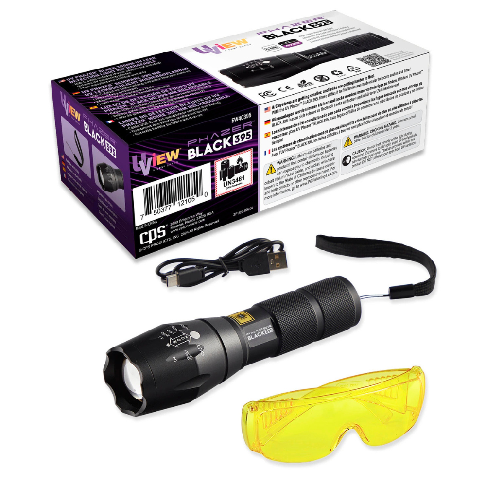 UView Phazer BLACK 395, UView EW40395, CPS Products Phazer BLACK 395, UView UV Leak Detection Light, ไฟ UV ตรวจรั่ว UView Phazer, Rechargeable UV leak detection light, 395nm UV flashlight for A/C, High output true UV LED, UV leak detection lamp with zoom lens, ไฟฉาย UV ชาร์จไฟได้, ไฟฉายตรวจเช็กรอยรั่วแอร์ 395nm, ไฟ UV เลนส์ซูมปรับระยะ, ไฟฉาย UV ตรวจรอยรั่วแอร์รถยนต์ ชาร์จ USB-C, ไฟฉายอัลตราไวโอเลต หาจุดรั่วน้ำยาแอร์ UView, อุปกรณ์ตรวจเช็กรอยรั่วแอร์ด้วยสารเรืองแสง UV, Automotive A/C leak detection, HVAC UV dye light, Car AC leak detector tool, ไฟตรวจรั่วน้ำยาแอร์รถยนต์, ไฟฉายหาจุดรั่วระบบทำความเย็น, เครื่องมือช่างแอร์ ตรวจรอยรั่ว UV, PCS, CPS-EW40395